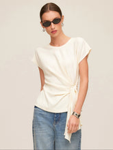 Greta Side Knot Top, Cream