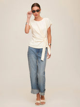 Greta Side Knot Top, Cream
