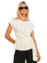 Greta Side Knot Top, Cream