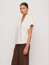 Olive Short Sleeve V Neck Top