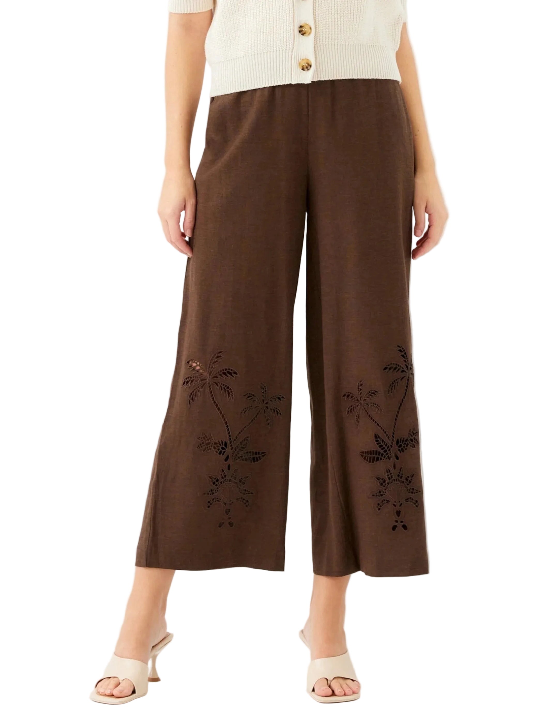 Fifteen Twenty Zora Embroidered Ankle Pants