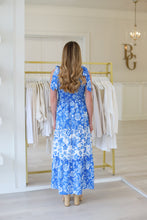 Tiered Blue Floral Maxi Dress