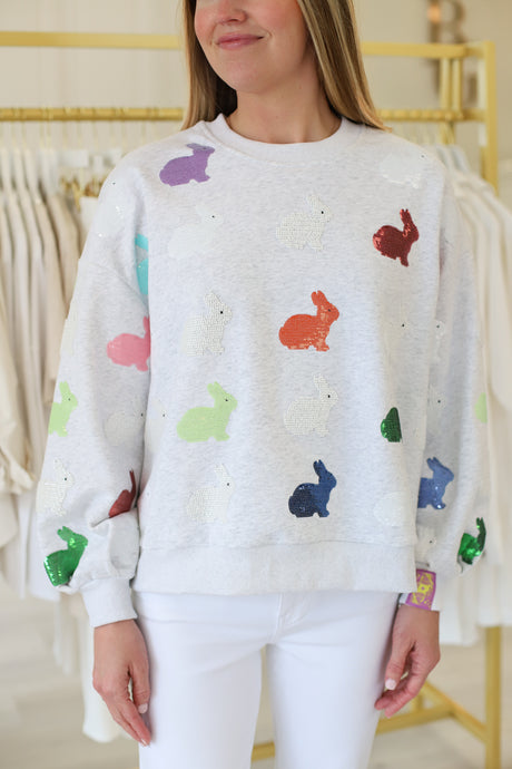 Grey Multi Bunny Sweatshirt