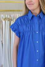 Gathered Shirt Dress, Royal Blue