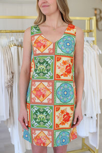 Kaylor Dress, Neon Tile