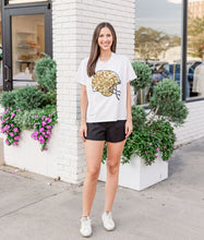 Gold & Black Flower Helmet Tee