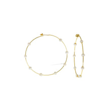 Gold Plated Spaced Pearl Hoop