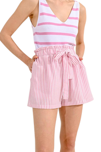 Pink Striped Shorts
