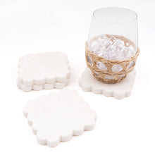 White Marble Scalloped Coasters [Set of 4]