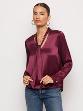 Patty Tie Neck Top, Merlot