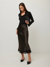 Mia Lace Trim Bias Midi Skirt
