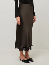 Mia Lace Trim Bias Midi Skirt
