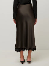 Mia Lace Trim Bias Midi Skirt