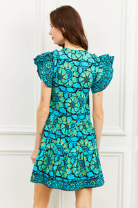 Ember Dress, Shania Turquoise Print