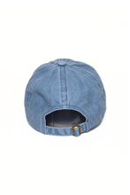 American Flag Embroidery Baseball Cap, Denim Blue
