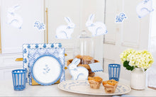 Blue Flower Block Print 10" Paper Plate [Pack of 8]