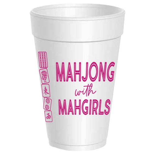 Mahjong with Mahgirls Styrofoam Cups [Pack of 10]