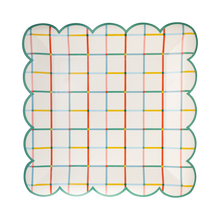 Colorful Grid Paper Plate [Pack of 8]