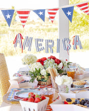 America Ticking Linen Puffy Banner
