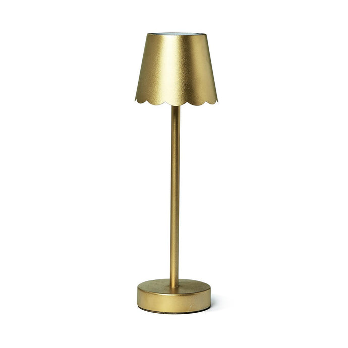 Gold Scalloped Edge Cordless Table Lamp