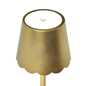 Gold Scalloped Edge Cordless Table Lamp