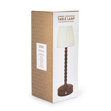 Cordless Beaded Wood Table Lamp