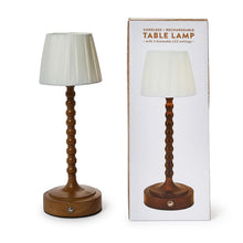 Cordless Beaded Wood Table Lamp