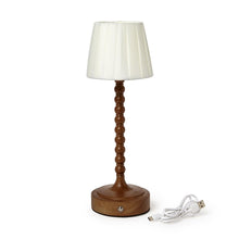 Cordless Beaded Wood Table Lamp