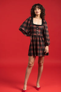 Beatrice Ruffle Dress, Yuletide Plaid