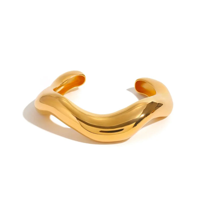 Wave Cuff, Gold