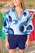 Lolli Sweater, Blue Collegiate Cheetah