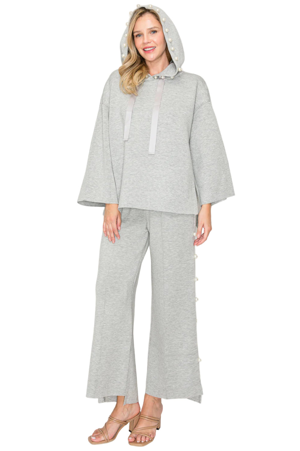 Pearl Hoodie & Pant Set, Heather Grey