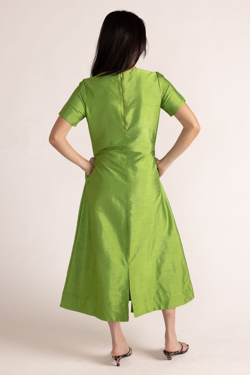 green dupioni dress Baby Girls Smocked Green Silk Dupioni Dress