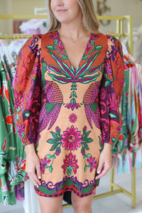 Bridgette Dress, Peacock Bloom