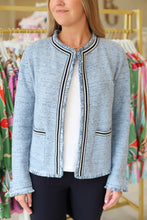 Indigo Fringe Knit Jacket