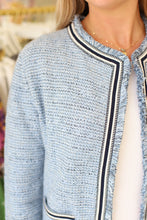 Indigo Fringe Knit Jacket