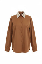 Pearl Collar Poplin Top