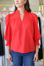 Stitched Placket Top, Red