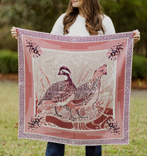 Dusty Rose Quail Pair Silk Scarf