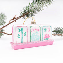 Mahjong Tile Hand-Painted Christmas Ornament