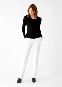 Jolie Fabric 30" Straight Pant With Pockets, Winter White