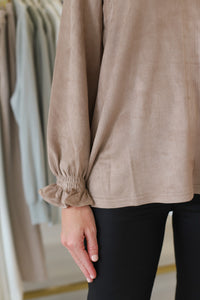 Abigail Suede Top, Khaki