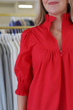 Smocked Sleeve Top, Red