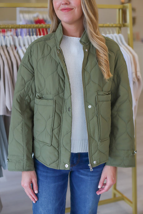 Quilted Jacket, Olive