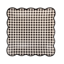 Black Gingham 10" Paper Plate [Pack of 8]