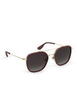 AUSTIN | 12K Titanium + Burgundy Leather