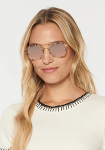 Austin Sunglasses | 24K Titanium + Matte Oyster Mirrored