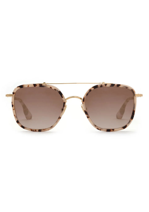 Austin Sunglasses | 24K Titanium + Matte Oyster Mirrored