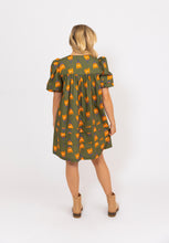 Poplin Poppy V-Neck Puff Sleeve Dress