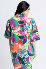 Birds of Paradise Poplin Maxi Shirt Dress